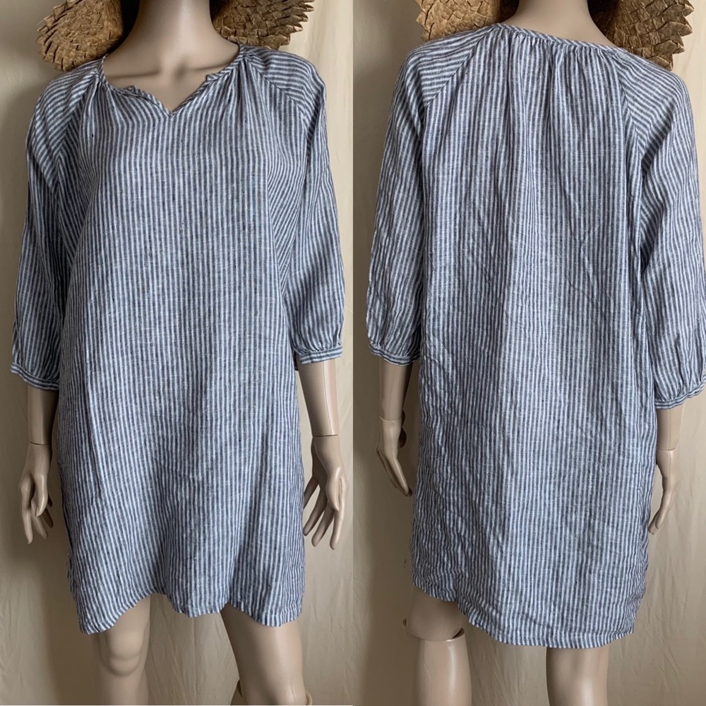 Last call!! Fog linen work striped loganlook mini dress